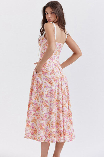 Romance Reason Floral Trendy Print Midi Dress