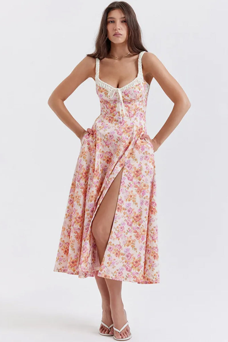 Romance Reason Floral Trendy Print Midi Dress