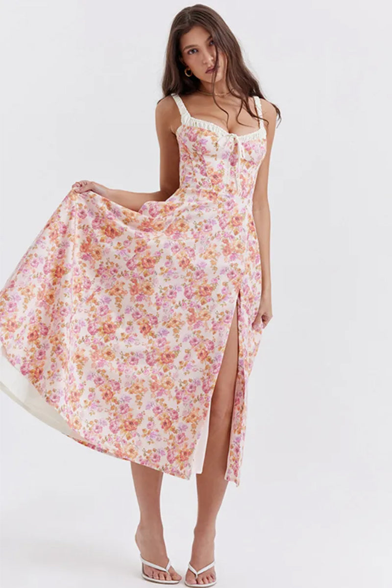 Romance Reason Floral Trendy Print Midi Dress