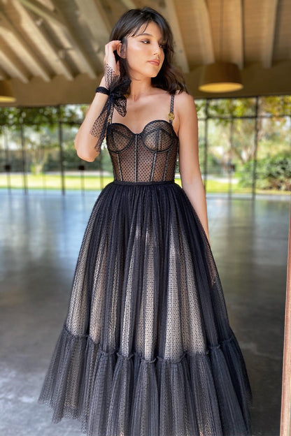 Romance to Celebrate Trendy Black Midi Dress