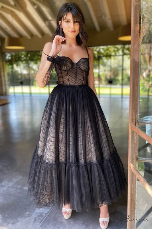 Romance to Celebrate Trendy Black Midi Dress Black / 2