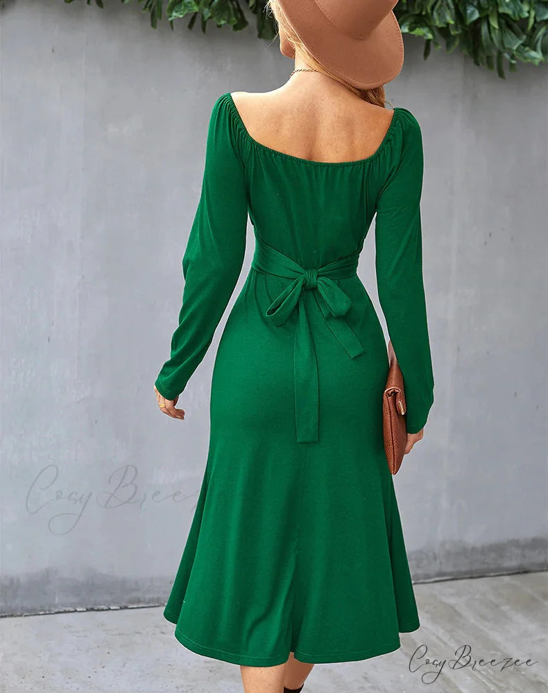 ROMANTIC DRESS - SOLID COLOR BOTTOMING S / black