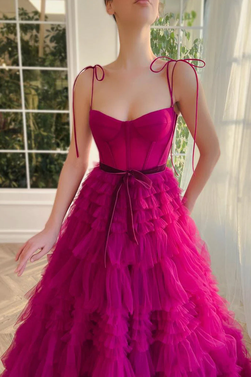 Romantic Evening Graceful Ruffled Maxi Dress