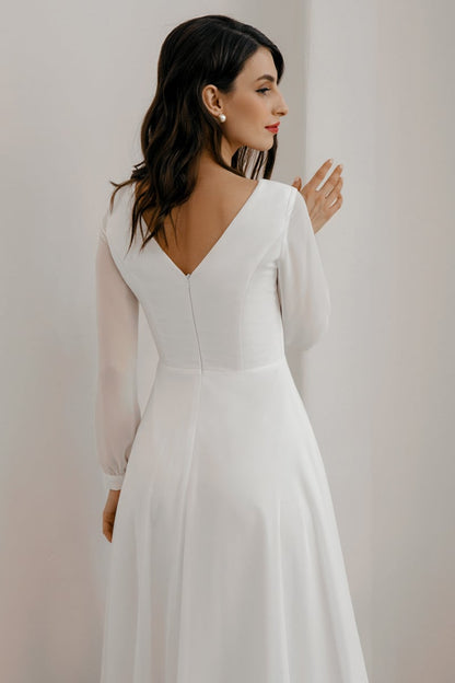 Romantic Moments Long Trendy Sleeve Midi Dress