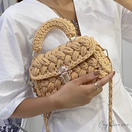 Rope Knitting Designer Crossbody Handbag handbag-250126