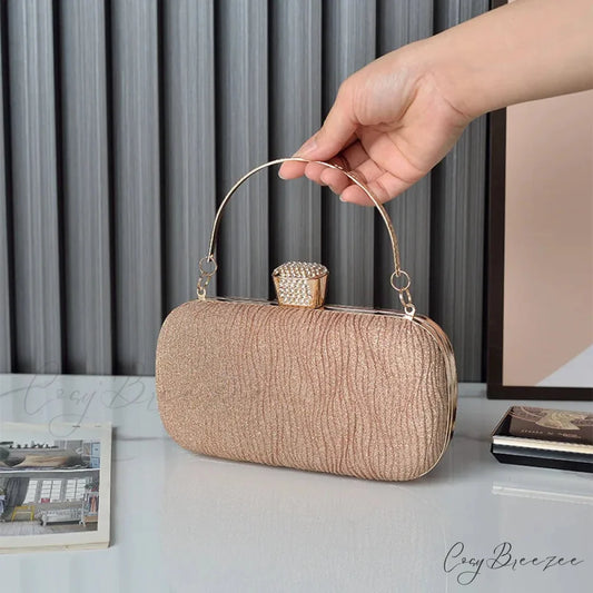 Rose Gold Sequin Evening Clutch Rose Gold clutchbag-250126