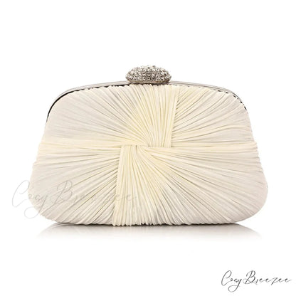 Royal Blue Pleat Pillow Shaped Clutch Bag Wedding Bridal Party Purse off white clutchbag-250126