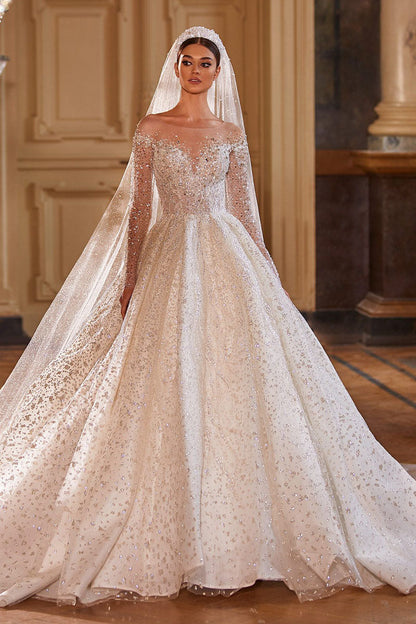 Royal Frances Graceful Beaded Wedding Dress