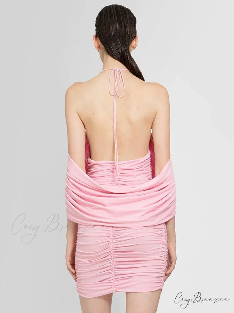 Ruched Off-shoulder Black Party Dress