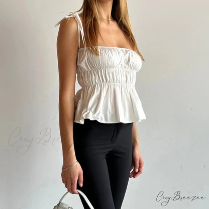 Ruched Open Back Slim Crop Top croptop-250223