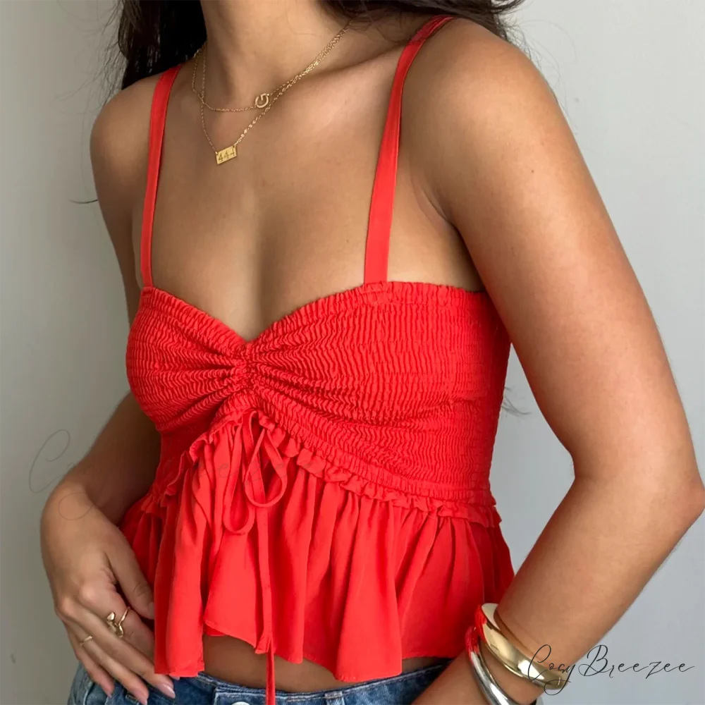 Ruched Sweetheart Crop Top croptop-250223