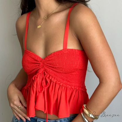 Ruched Sweetheart Crop Top croptop-250223
