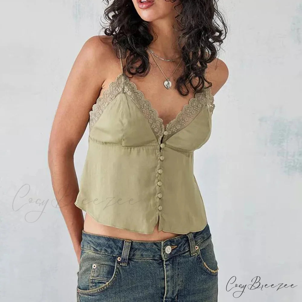 Ruched V-Neck Solid Crop Top green / S croptop-250223