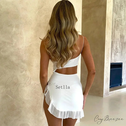 Ruffle Bandage Sleeveless Mini Dress