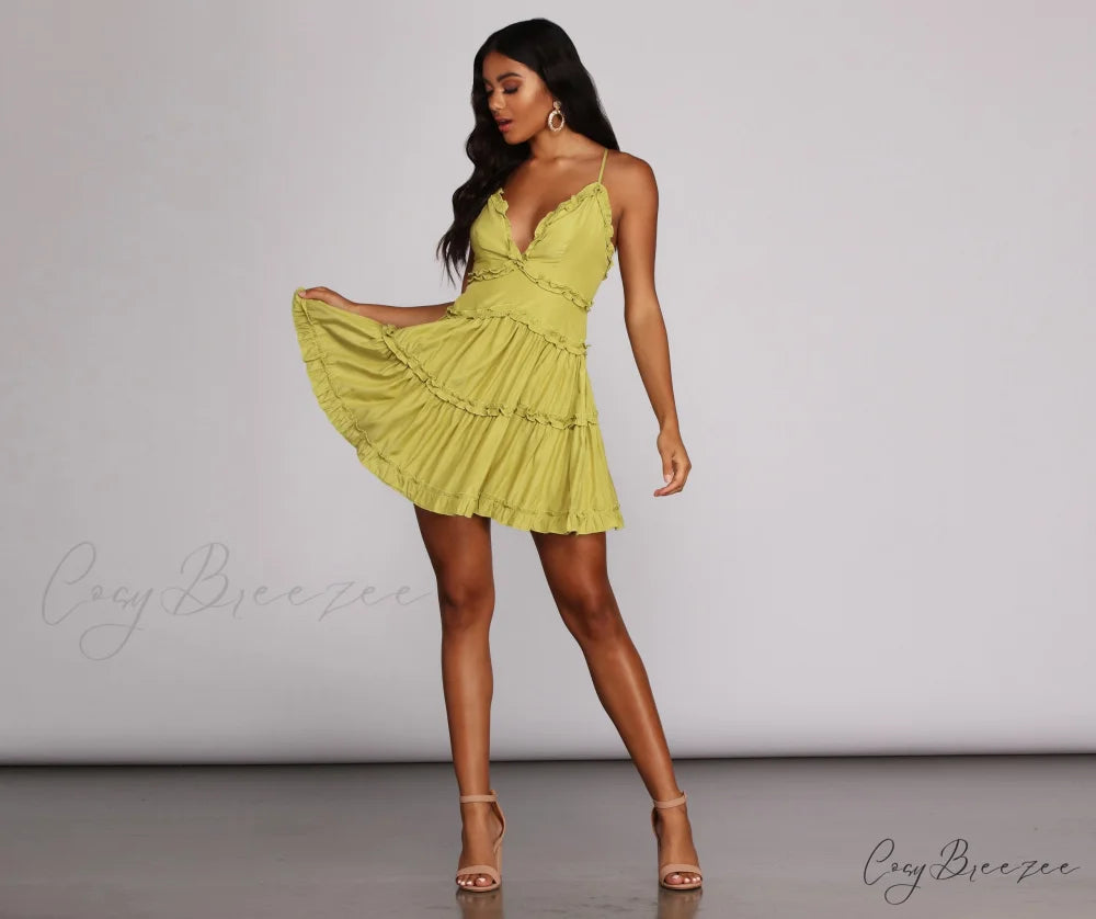 Ruffle Ride Stylish Skater Dress
