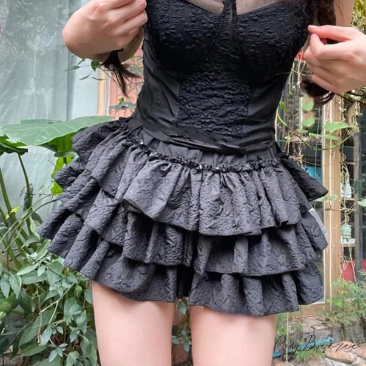 Ruffles Balletcore Tutu Skirt Black / S skirts-250223