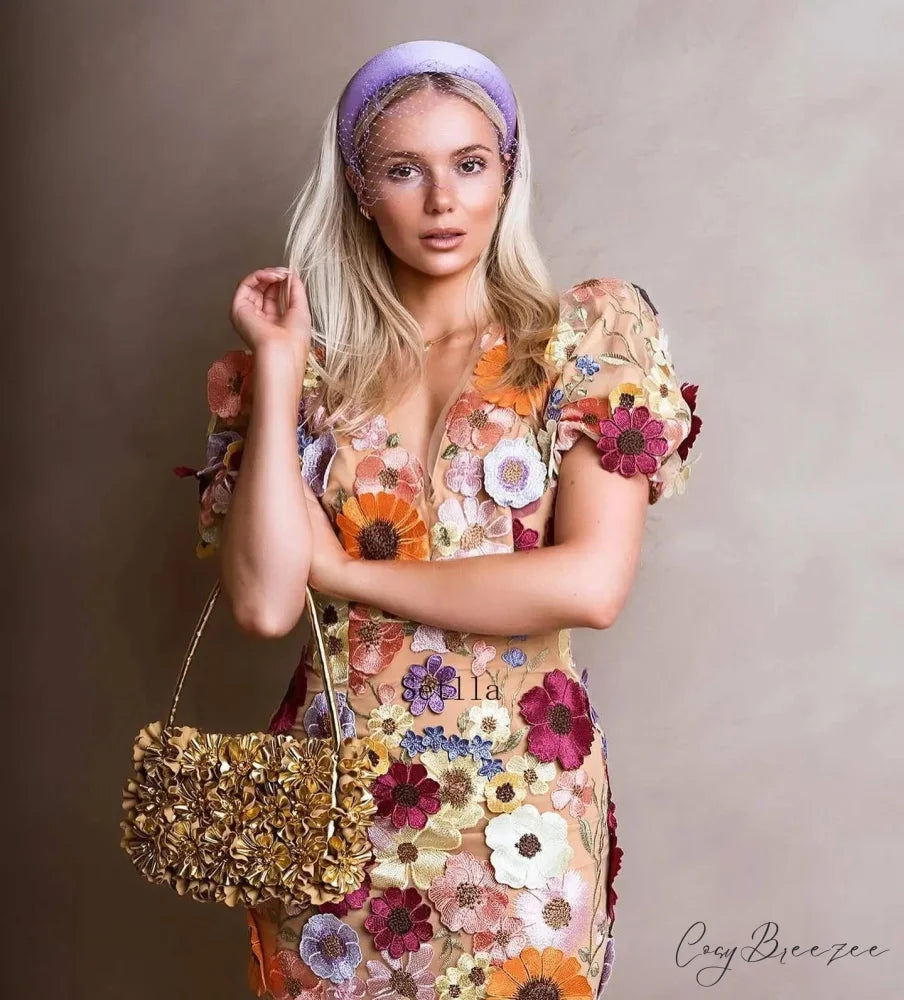 Ruffles Colorful Sling Mini Dress