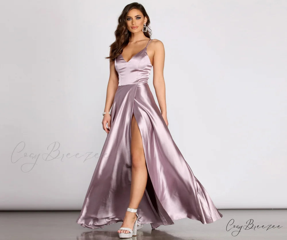 Ryder Satin Stylish A-Line Gown