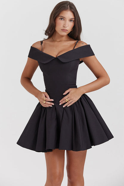 Sabina Off-the-Shoulder Graceful Mini Dress