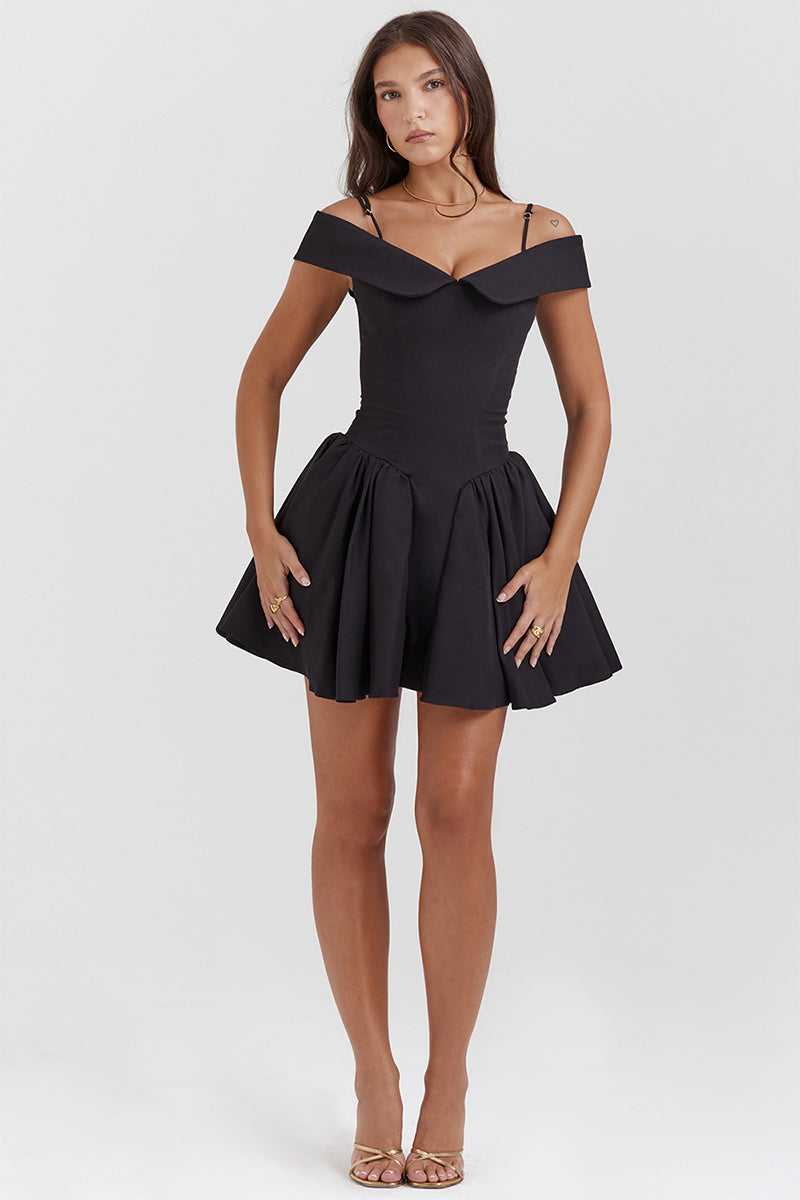 Sabina Off-the-Shoulder Graceful Mini Dress