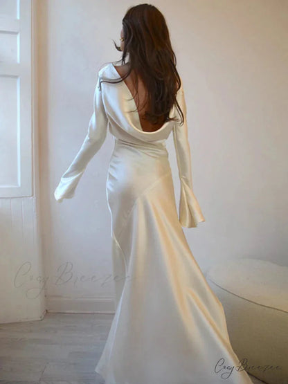 Satin Backless Maxi Dress