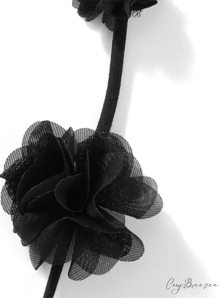 Satin Backless Spaghetti Strap for Women Sexy Backless 3D Flower Tassels Party Cocktail Y2K Vestidos