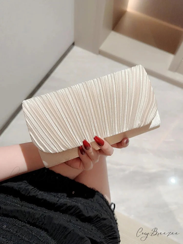 Satin Pleated Rhinestone Wedding Evening Clutch Bag 042xin clutchbag-250126