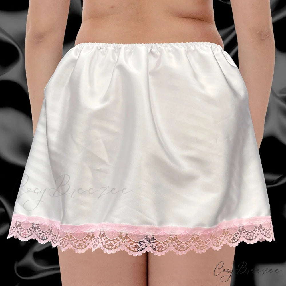 Satin Ribbon Puffy Draped Skirt skirts-250223