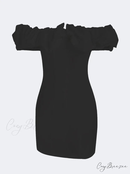 Satin Ruffled Stylish Strapless Mini Dress