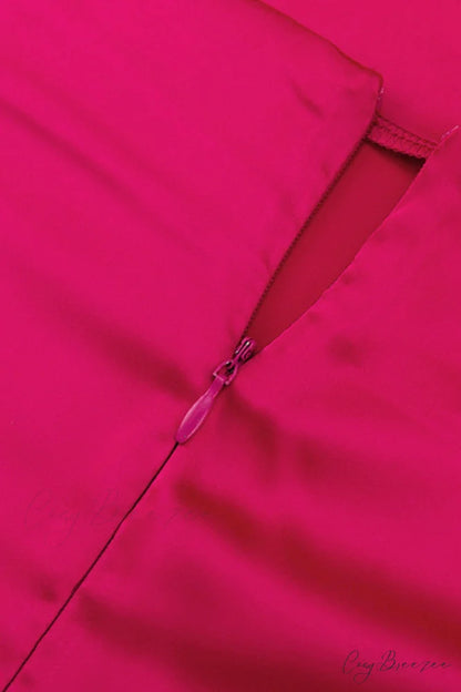 Satin Tie-back Criss-cross Cami Dress with Rose Pattern