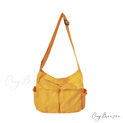 School Messenger Large Capacity Canvas Crossbody Yellow crossbody-250126