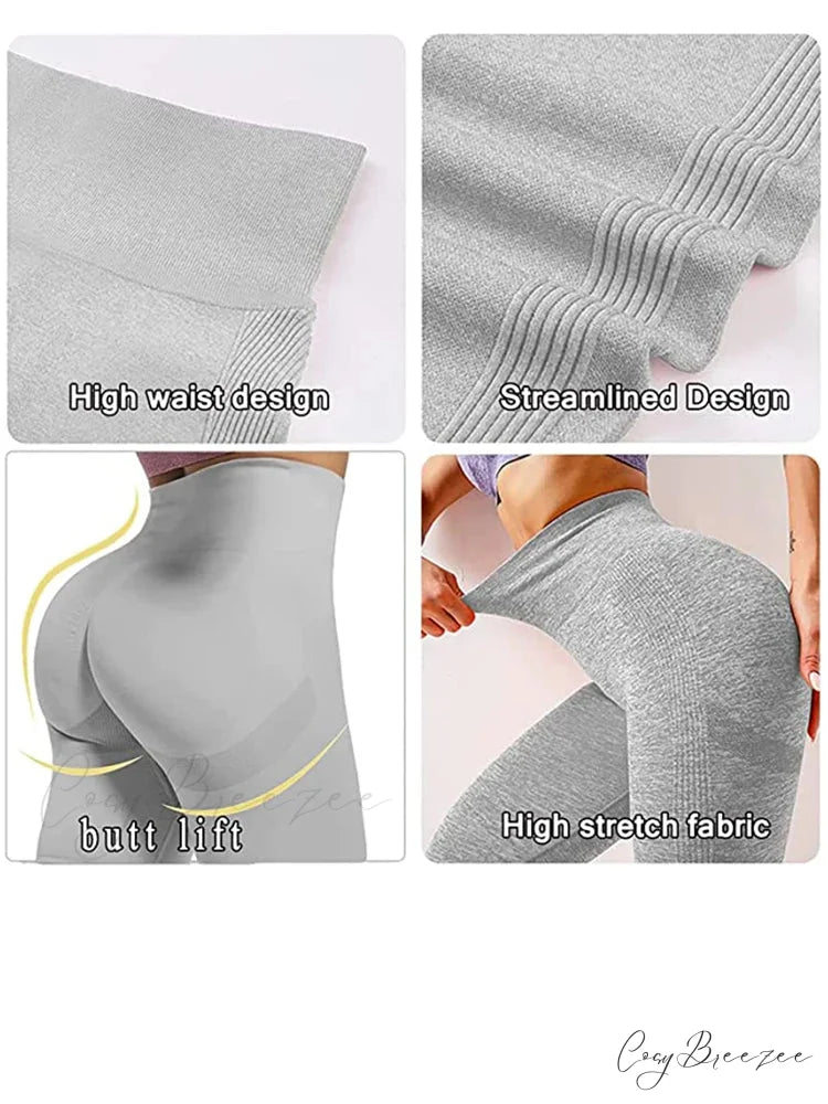 Seamless High Waist Push Up Sexy Gym Black Sports Leggings