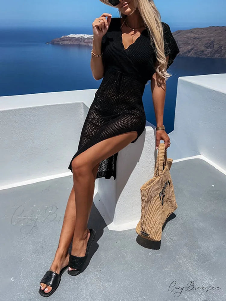 Seaside Resort Knitted Charming Cover Up Dress