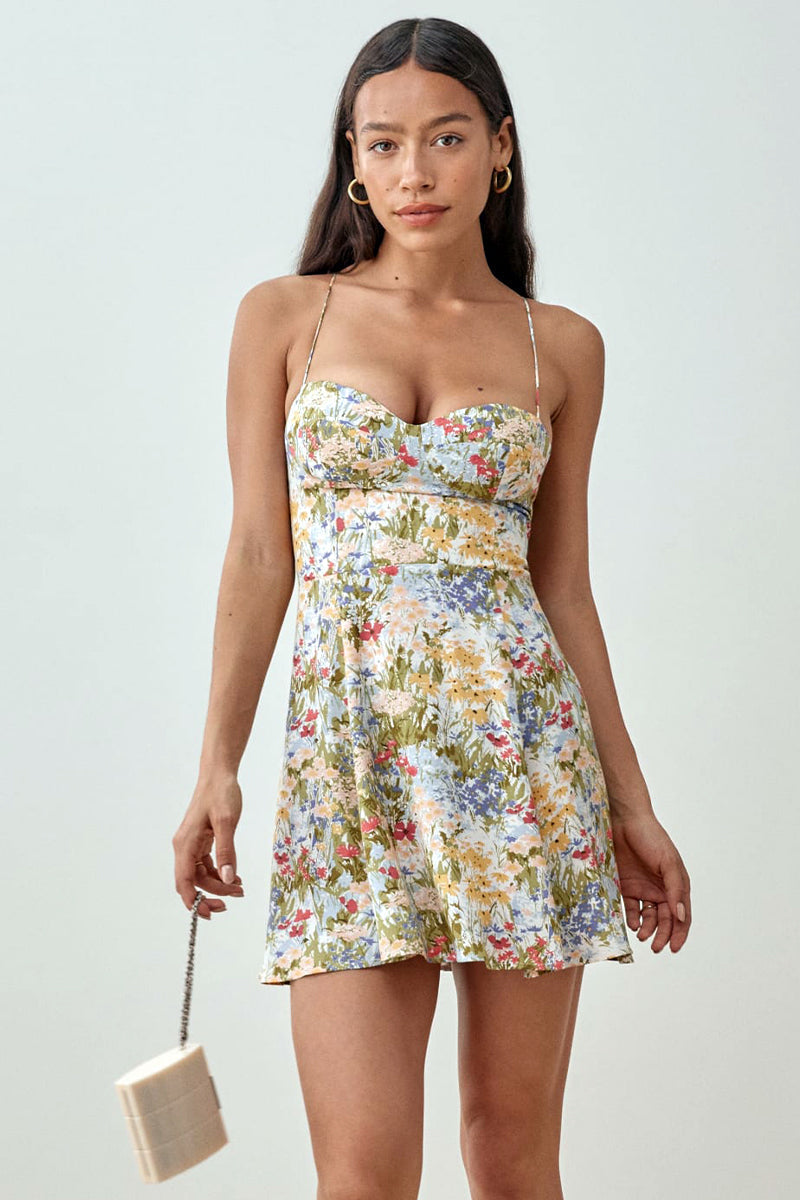 Season Favorite Floral Trendy Print Mini Dress