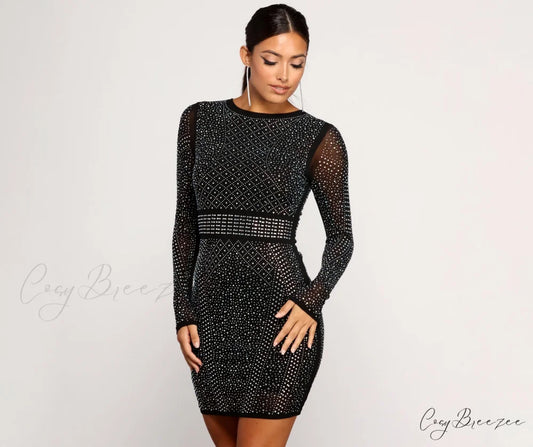 Seemingly Stunning Stylish Mini Dress BLACK / XS