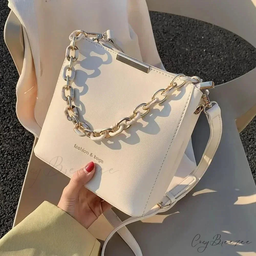 Senior Leather Chain Bucket Shoulder Crossbody crossbody-250126