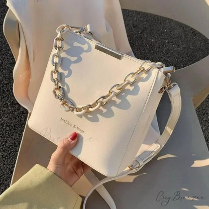 Senior Leather Chain Bucket Shoulder Crossbody crossbody-250126