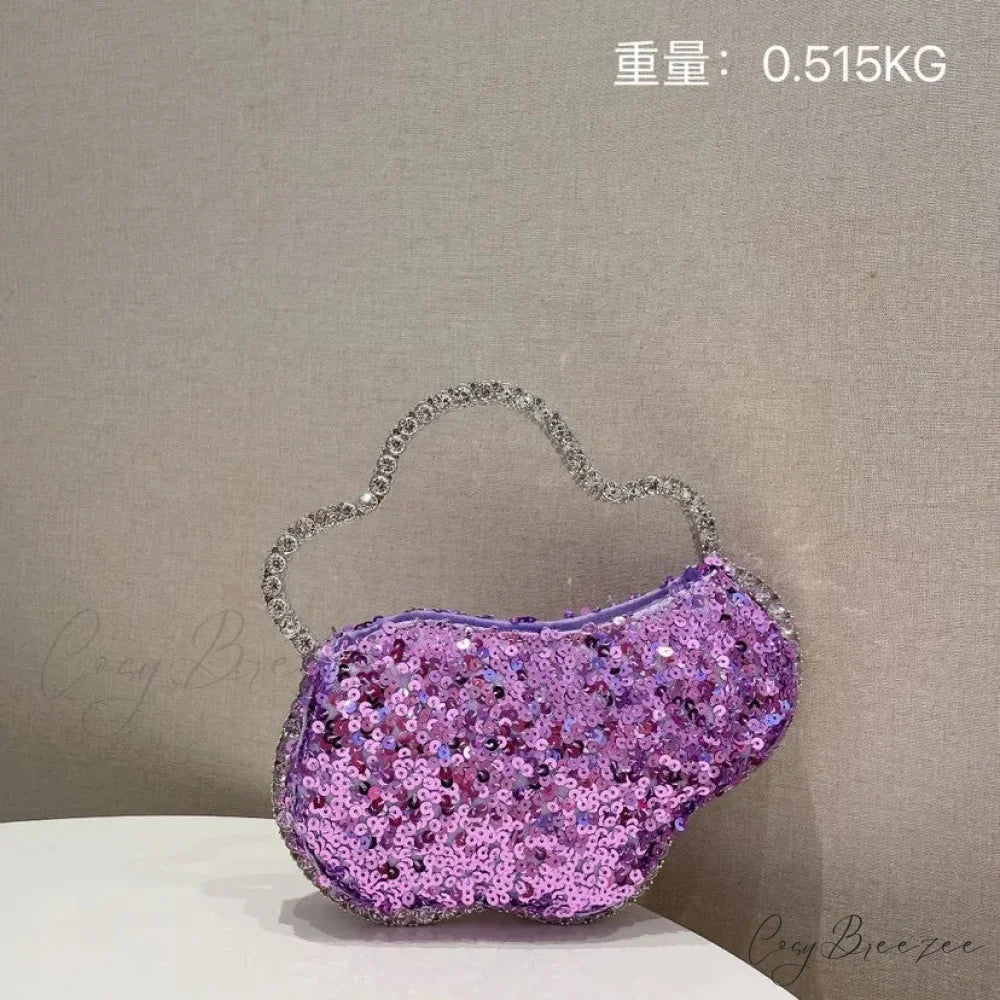 Sequin Diamond Cloud Evening Clutch color same picture3 wristlet-250126
