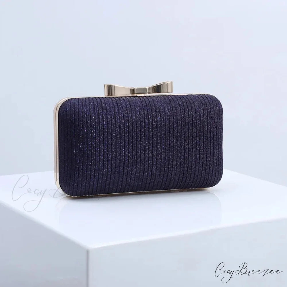 Sequined Banquet Evening Clutch Dark Purple wristlet-250126