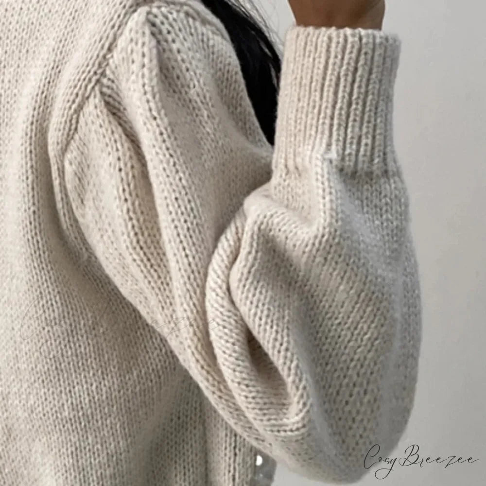 Sequined Knit Long Sleeve Cardigan White / One Size
