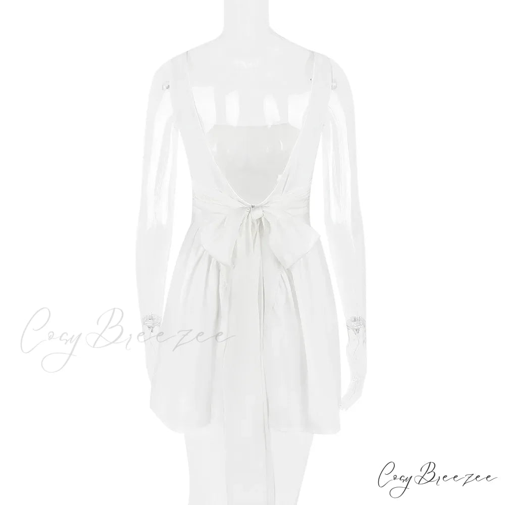 Sexy Backless Bow Mini Dress