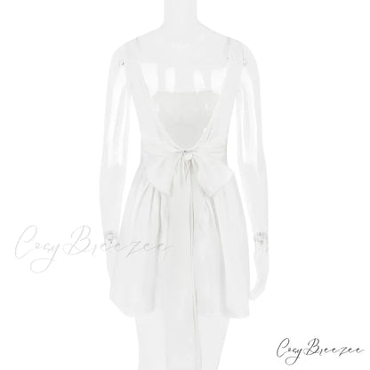 Sexy Backless Bow Mini Dress