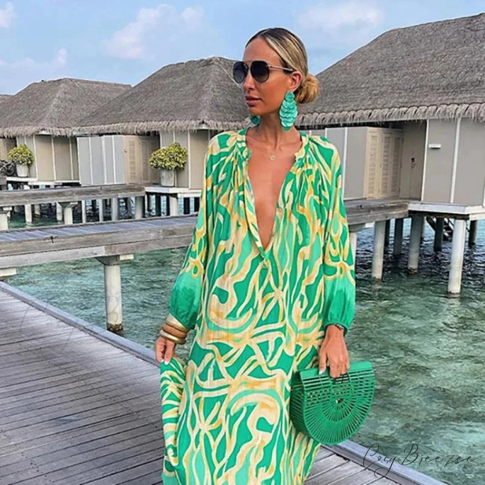 Sexy Beach Party Loose Vintage Boho Dress