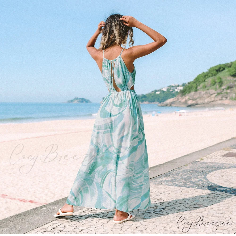 Sexy Cut Out Open Back Summer Holiday Long Dress CSN0031EA / XL