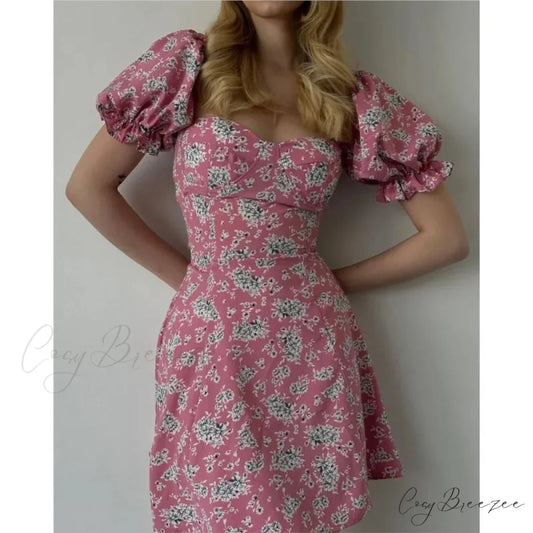Sexy Floral Print Wrap Dress oldfloraldress-250126