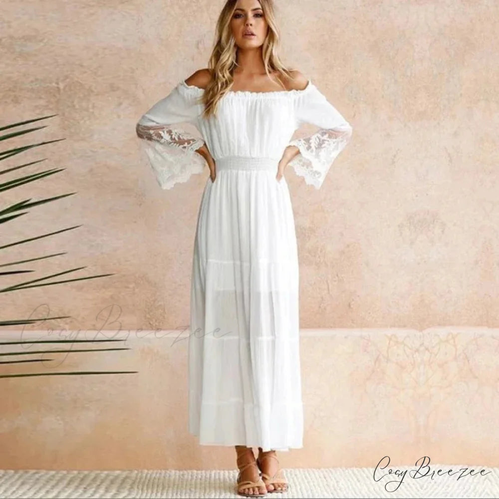 Sexy Off-Shoulder Lace Boho Dress bohodress-250126