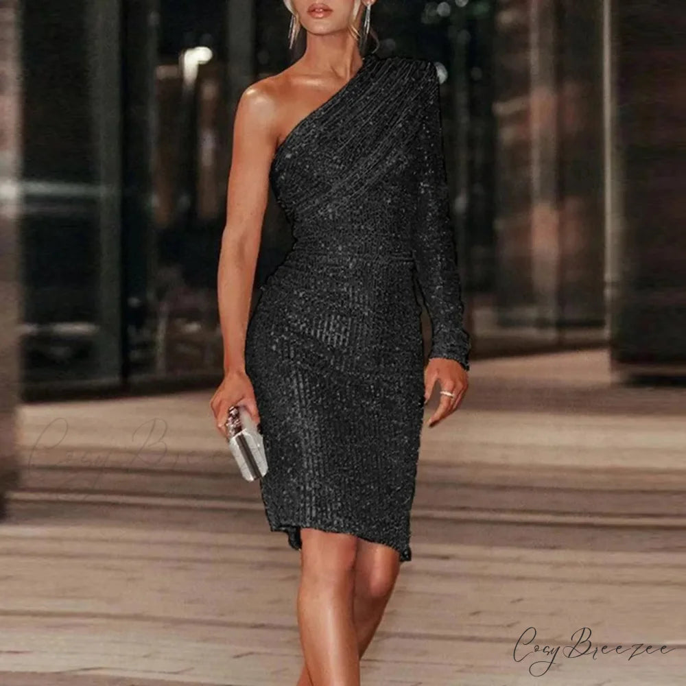 Sexy Sheer Mesh Bodycon Mini Solid Color Party Night Clubwear Cake Style Big Swing Strap Formal Gown Dress Black / S