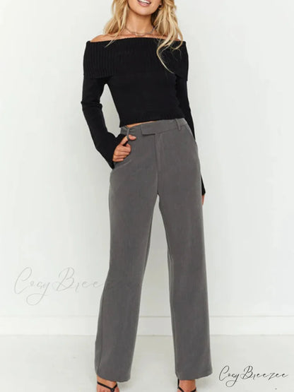 Sexy Slim Crop Off Shoulder Sweater swraters-241228