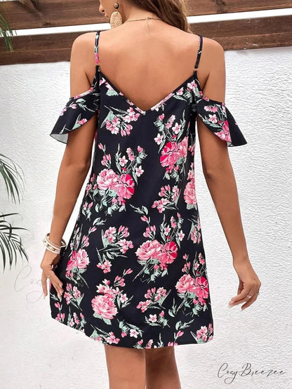 Sexy Strapless Printed Summer Dress oldfloraldress-250126