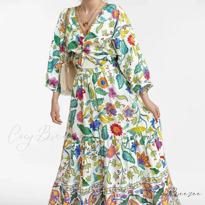 Sexy Waist Cinching Floral Dress oldfloraldress-250126